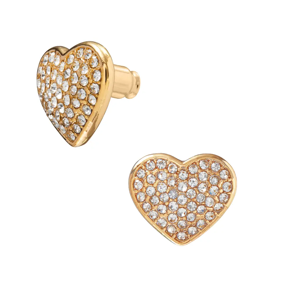 Arria Heart Stud Earrings in Gold & White Gold Tone – 13.2mm - Image 5