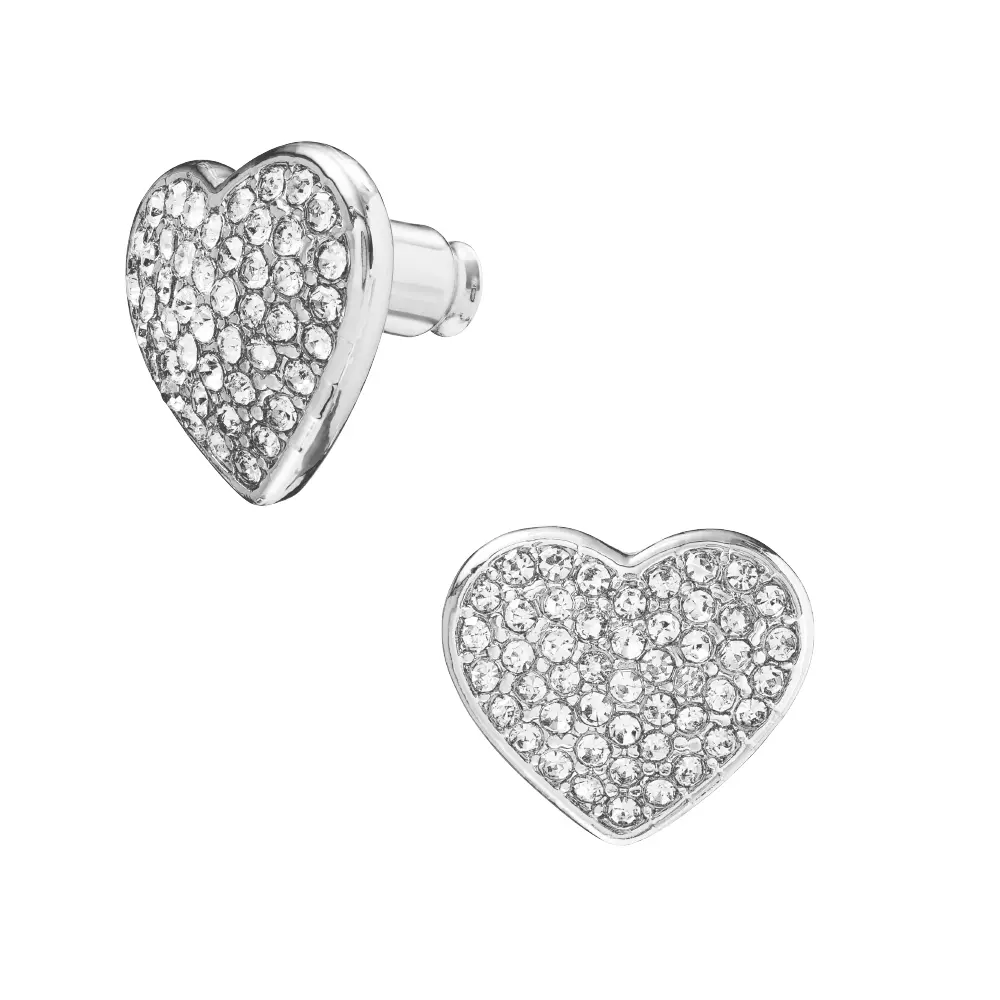 Arria Heart Stud Earrings in Gold & White Gold Tone – 13.2mm - Image 8