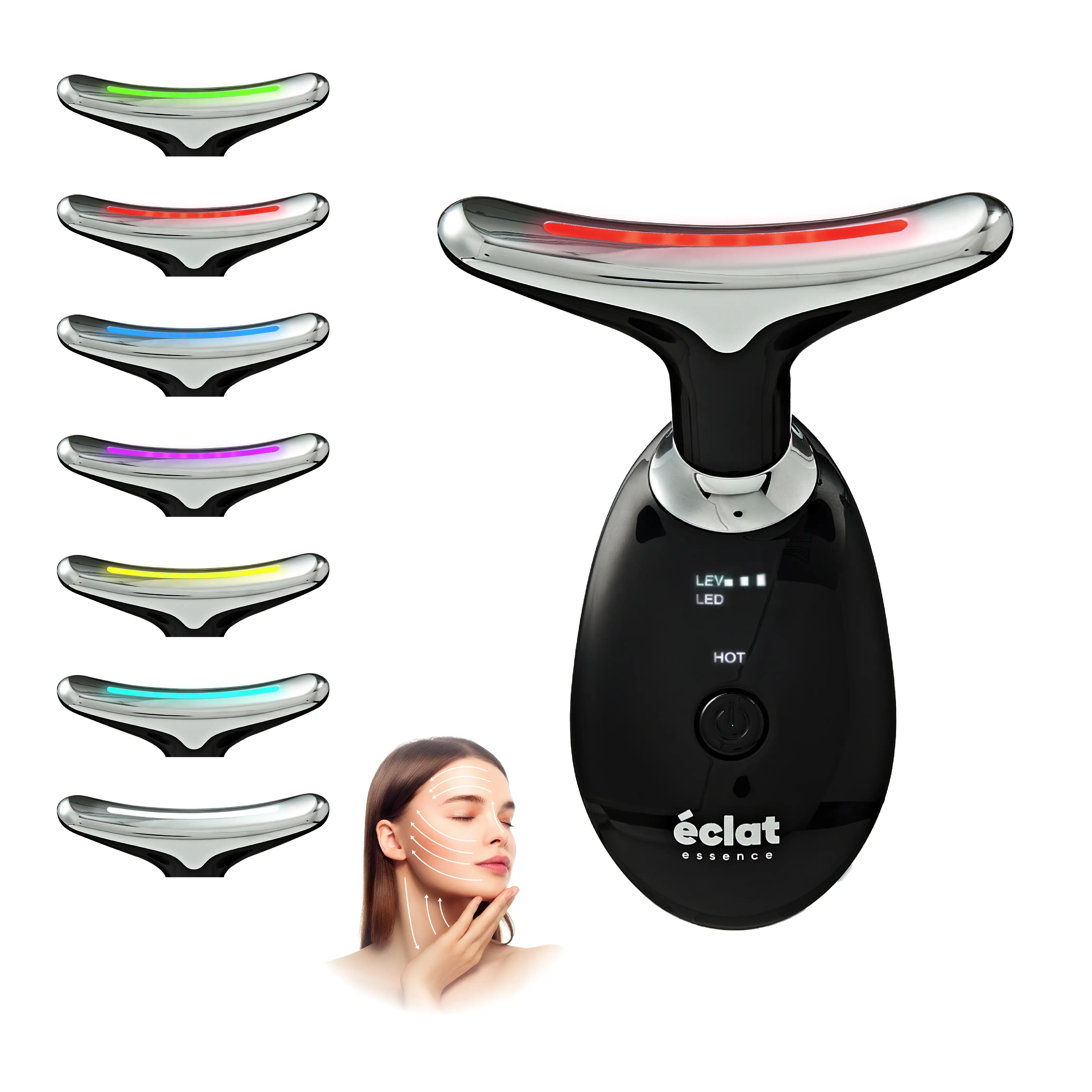 éclat Heated Face & Neck Massager with 7 LED Light Therapy – Sculpt, Lift & Illuminate - Image 13