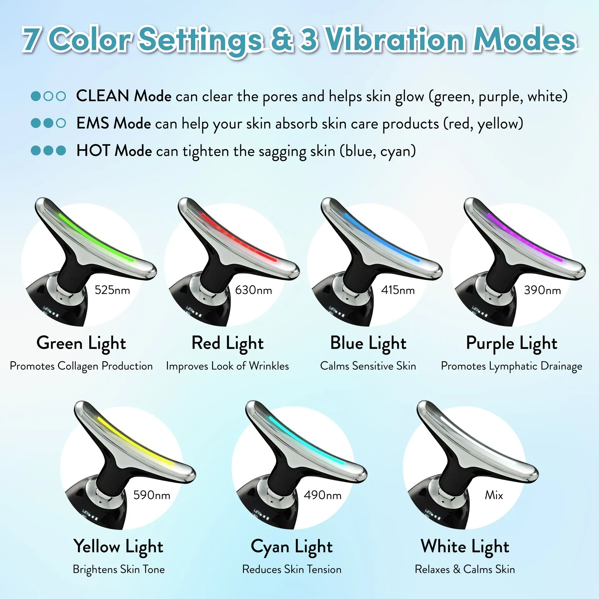 éclat Heated Face & Neck Massager with 7 LED Light Therapy – Sculpt, Lift & Illuminate - Image 17