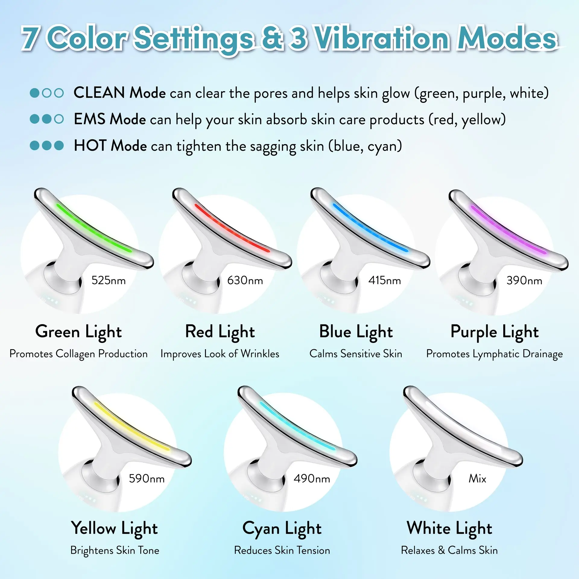 éclat Heated Face & Neck Massager with 7 LED Light Therapy – Sculpt, Lift & Illuminate - Image 5