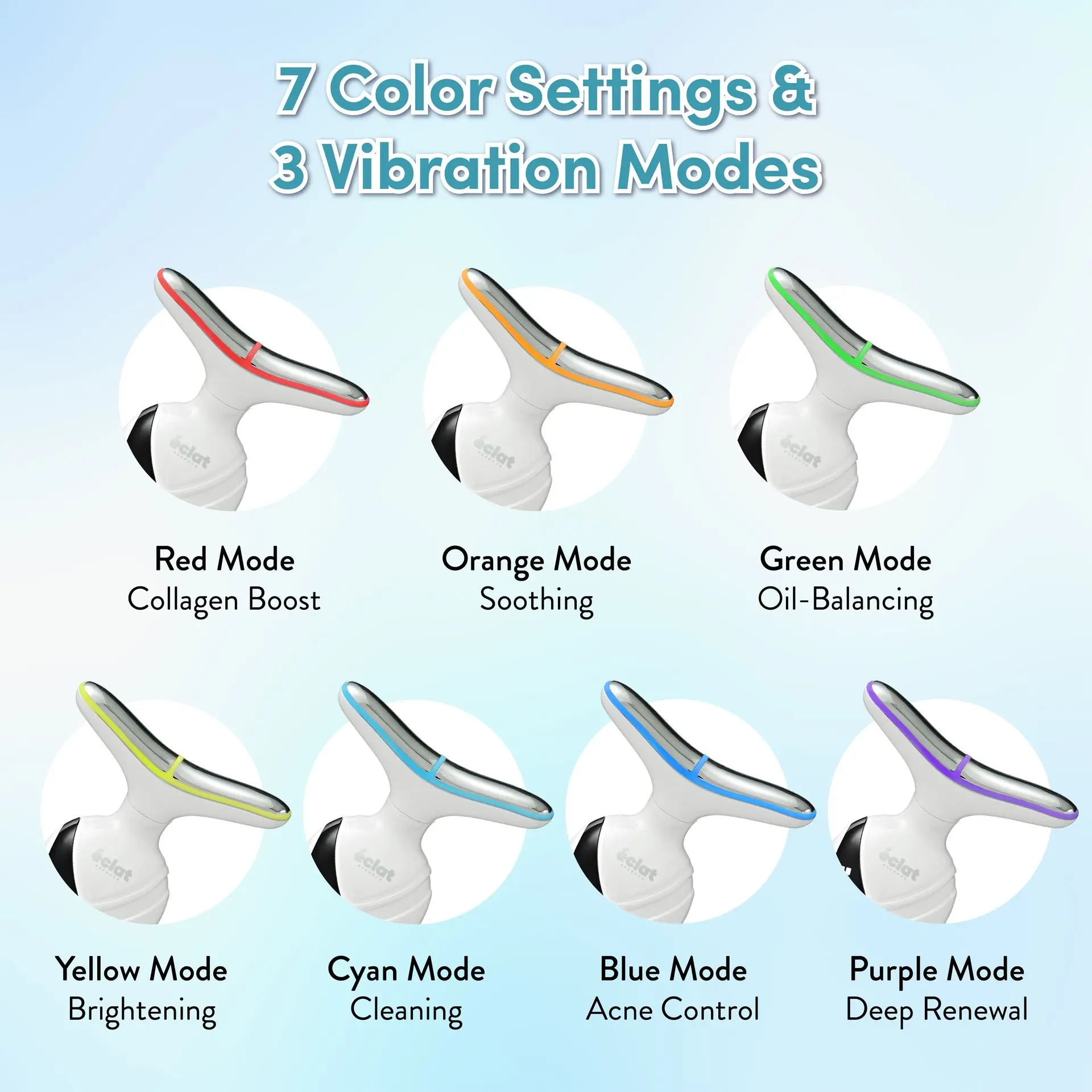 éclat Heated Facial Massager with 7 LED Light Therapy – Lift, Firm & Revive Your Skin - Image 5