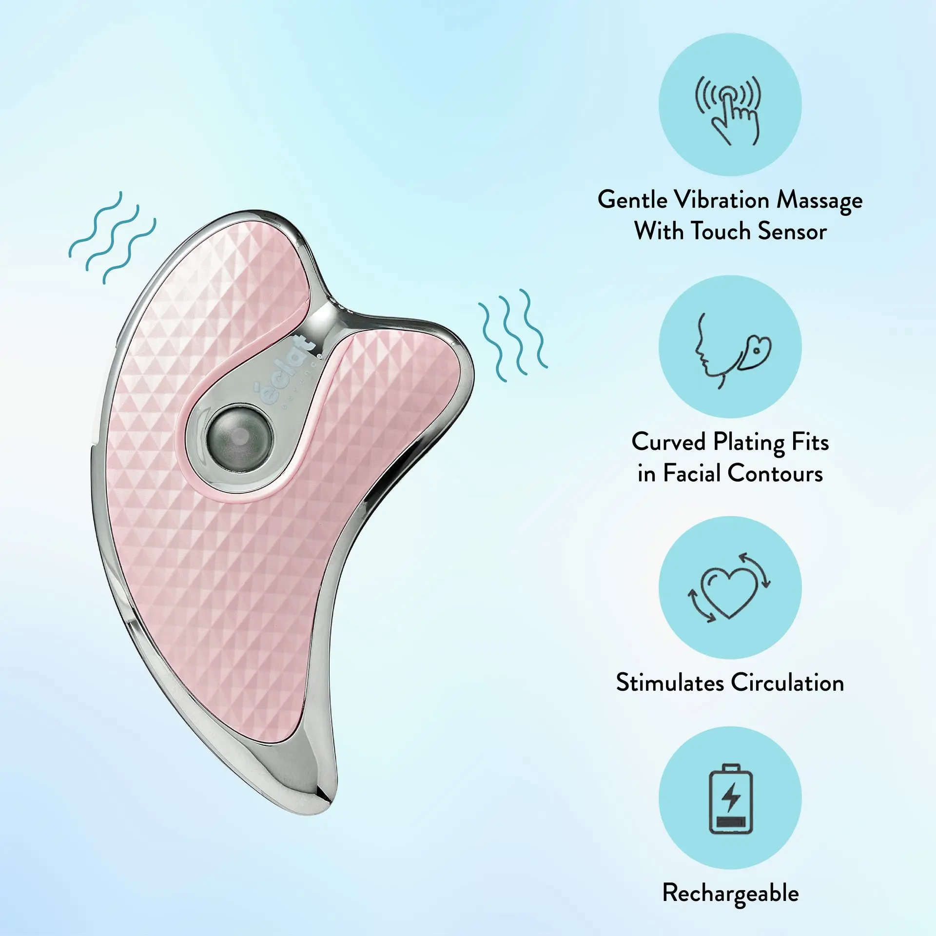 éclat Heated Gua Sha Facial Massager for Face & Neck – Depuff, Lift & Glow - Image 13