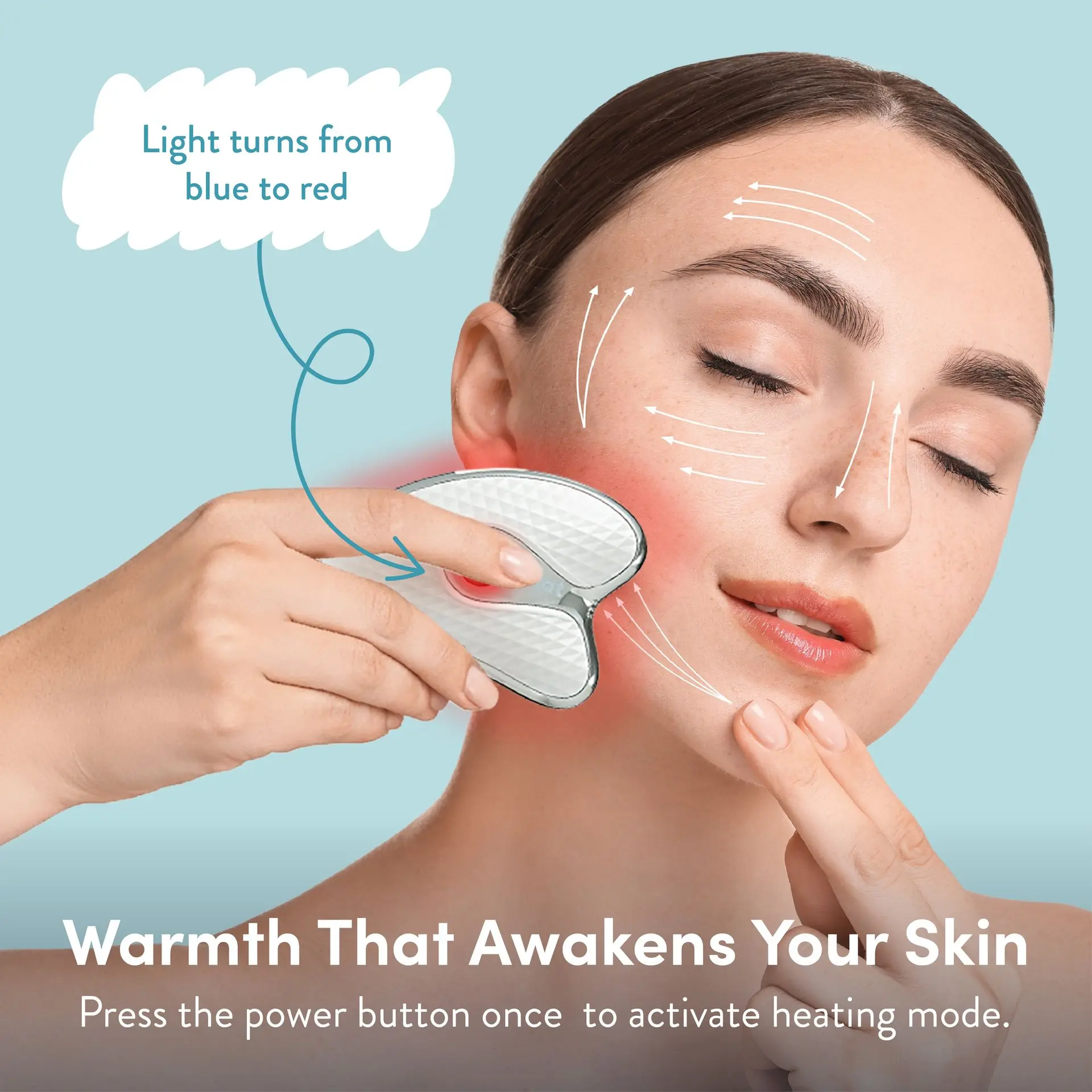 éclat Heated Gua Sha Facial Massager for Face & Neck – Depuff, Lift & Glow - Image 2