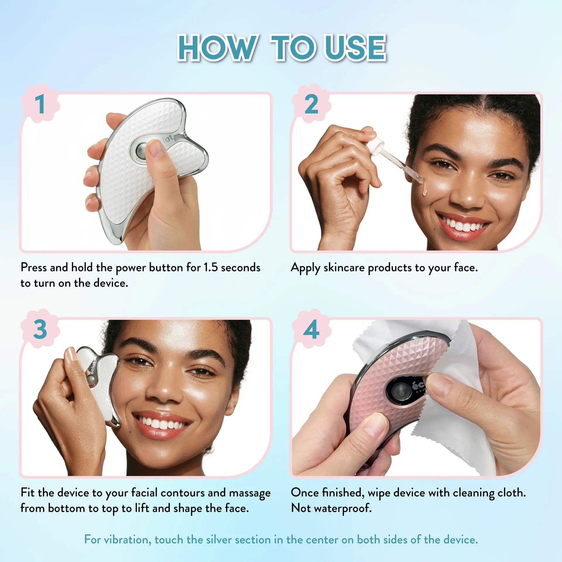 éclat Heated Gua Sha Facial Massager for Face & Neck – Depuff, Lift & Glow - Image 5