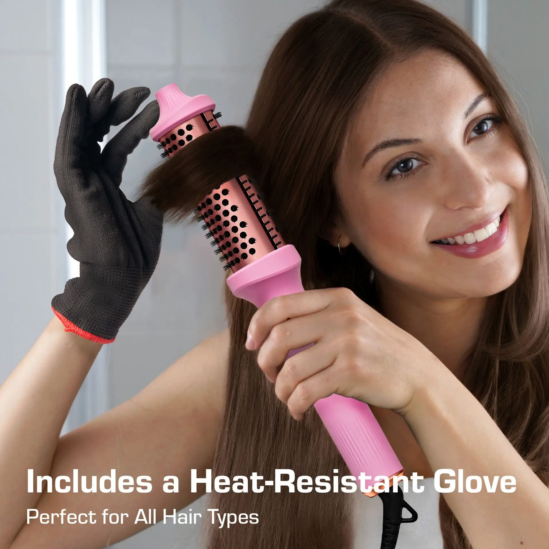RED by KISS Heated Roll Brush 2 in 1 Curling Iron & Volumizing Hair Brush - Image 2