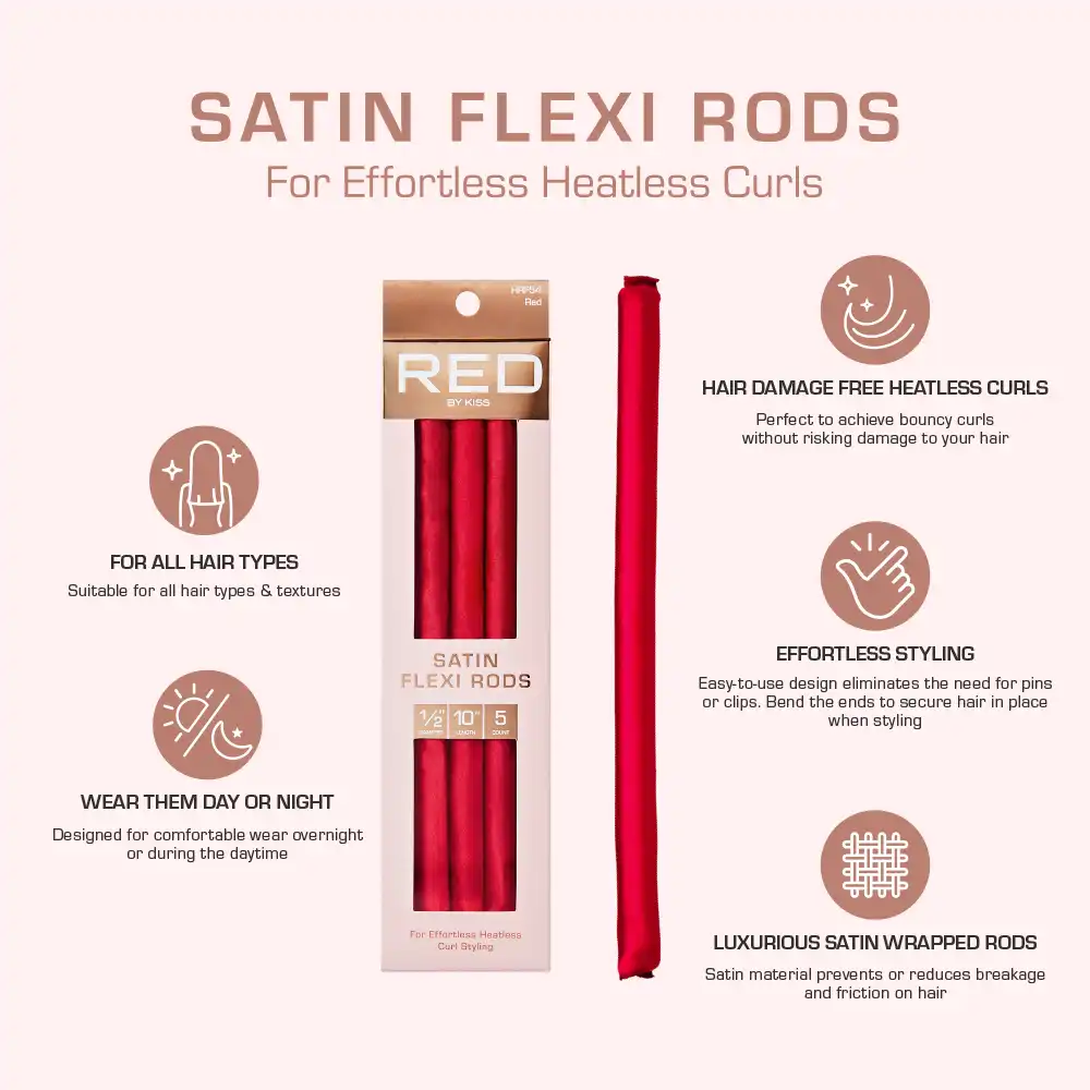 RED by KISS Heatless Curling Silky Satin Flexi Rods - Image 3