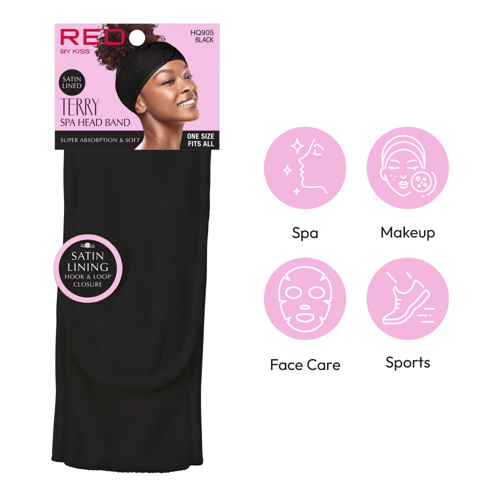 RED by KISS Hook and Loop Fastener Spa Headband - Image 14