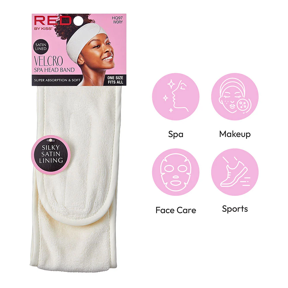 RED by KISS Hook and Loop Fastener Spa Headband - Image 6
