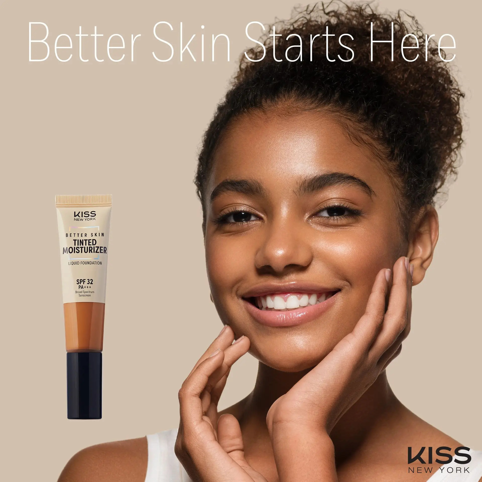 Kiss New York Hydrating Tinted Moisturizer SPF 32 PA+++ Buildable Coverage for Deep Skin Tones, 12H Wear - Image 59
