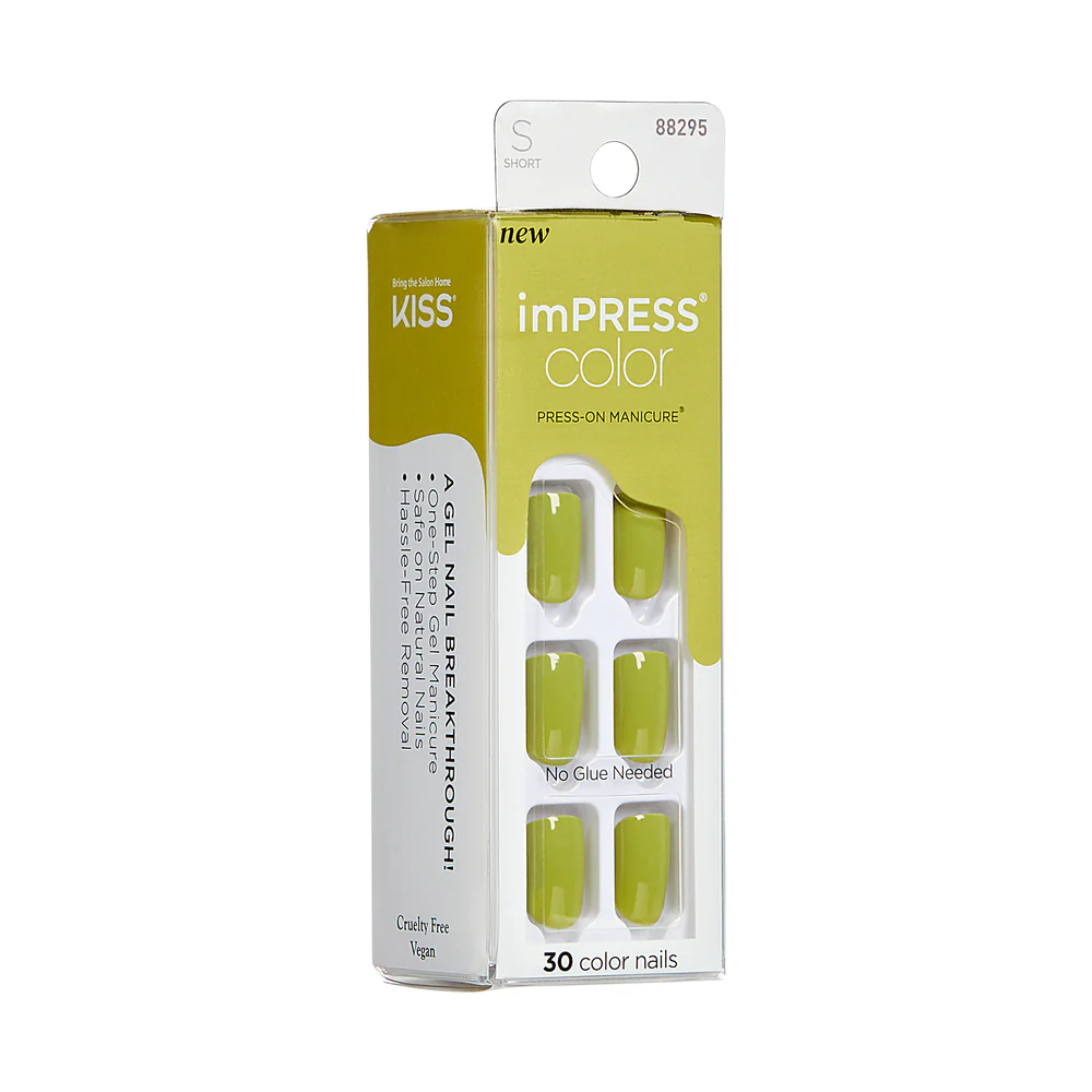 KISS imPRESS Color Press On Nails - Green Juice - Image 4