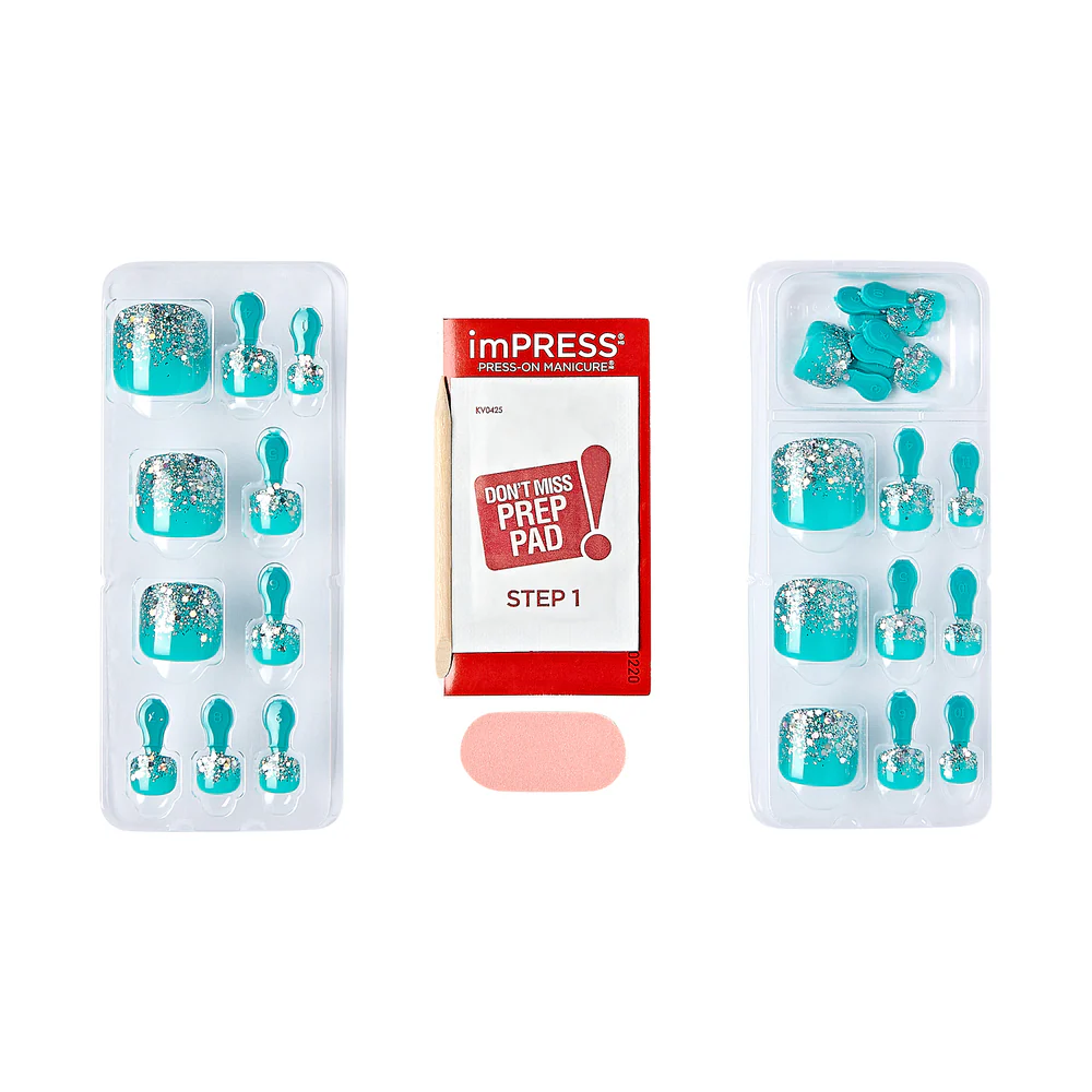 KISS imPRESS Toe Nails - Sparkling Mint - Image 4