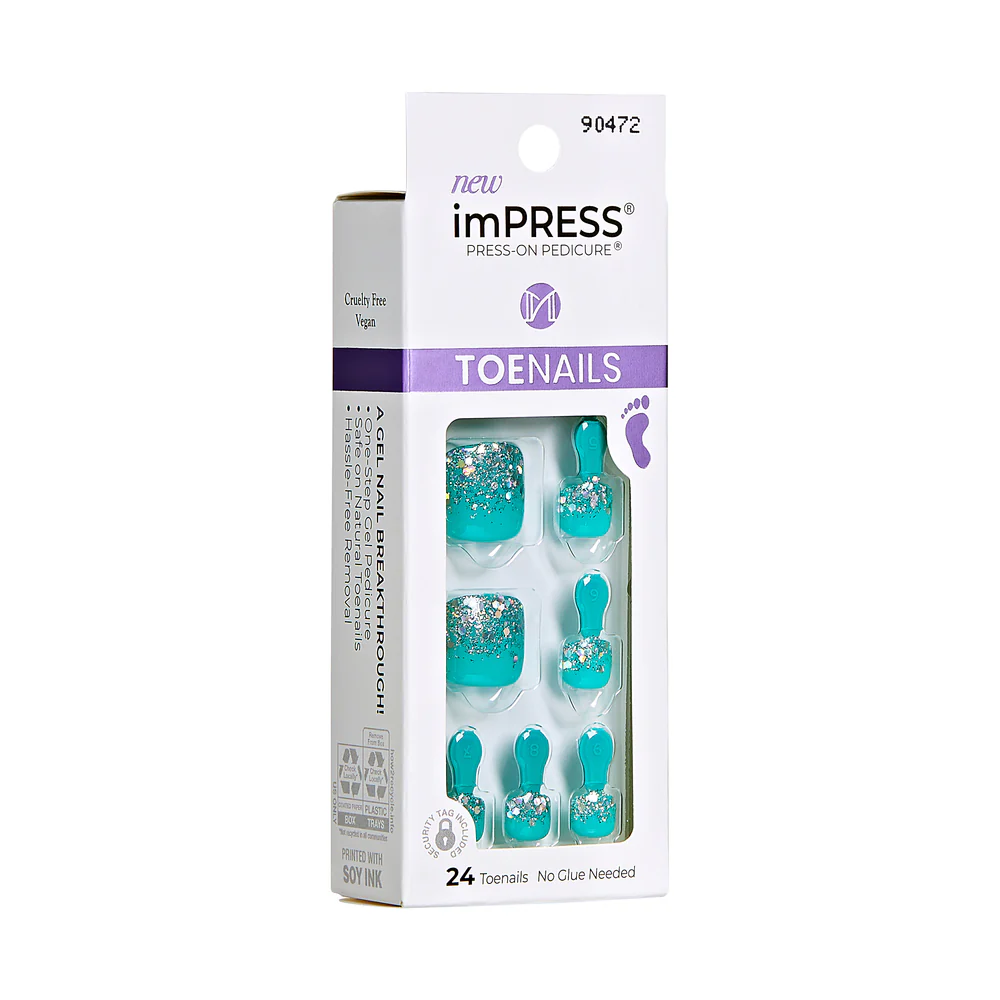 KISS imPRESS Toe Nails - Sparkling Mint - Image 5