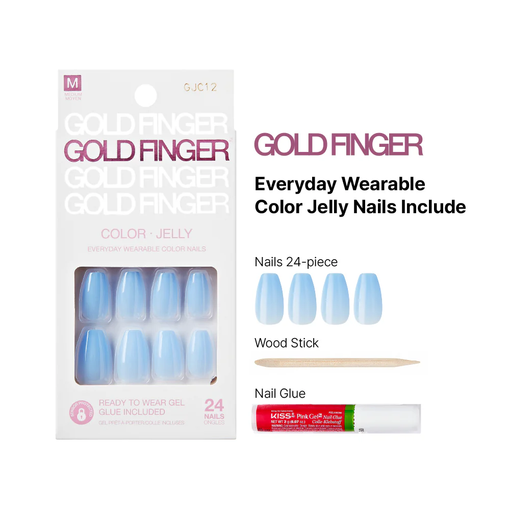 Gold Finger Jelly Color Nails - Blue Crush - Image 4