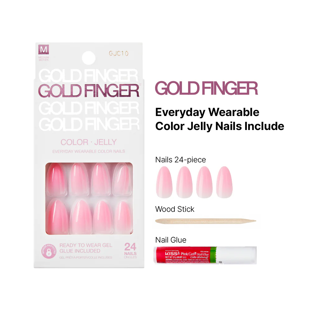 Gold Finger Jelly Color Nails - Chantilly Pink - Image 4