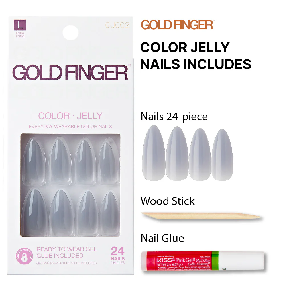 Gold Finger Jelly Color Nails - Cloudy - Image 3