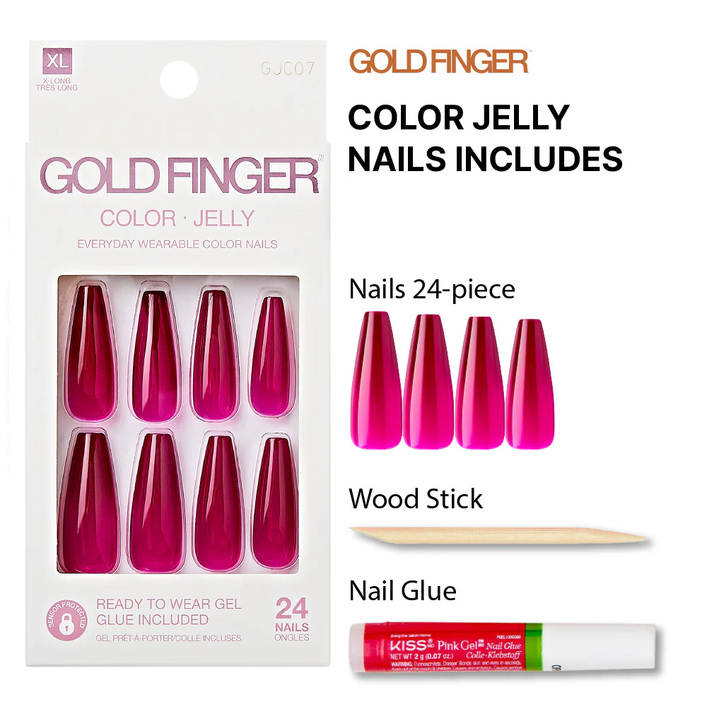 Gold Finger Jelly Color Nails - Grape Juice - Image 3