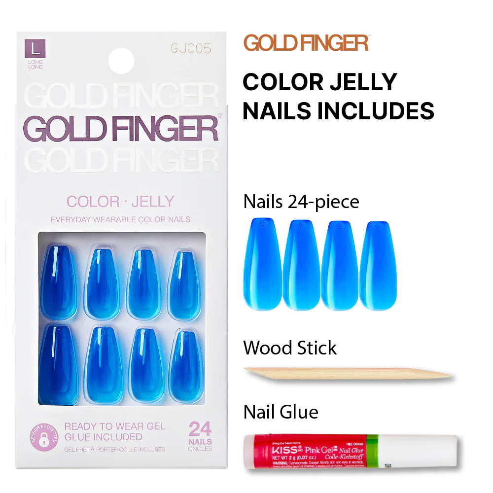 Gold Finger Jelly Color Nails - Skittles - Image 3