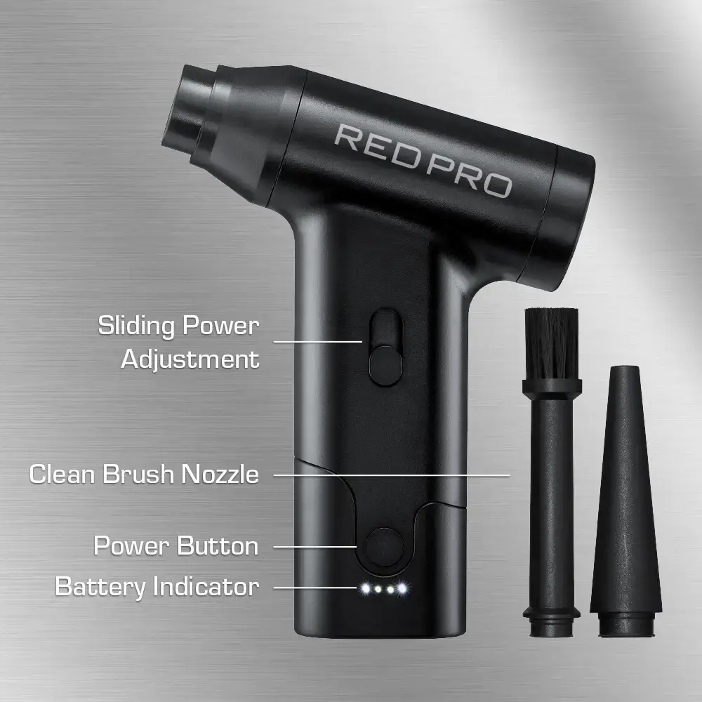 Red PRO Jet King Cordless Electric Compressed Air Duster 110,000 RPM power - Image 3