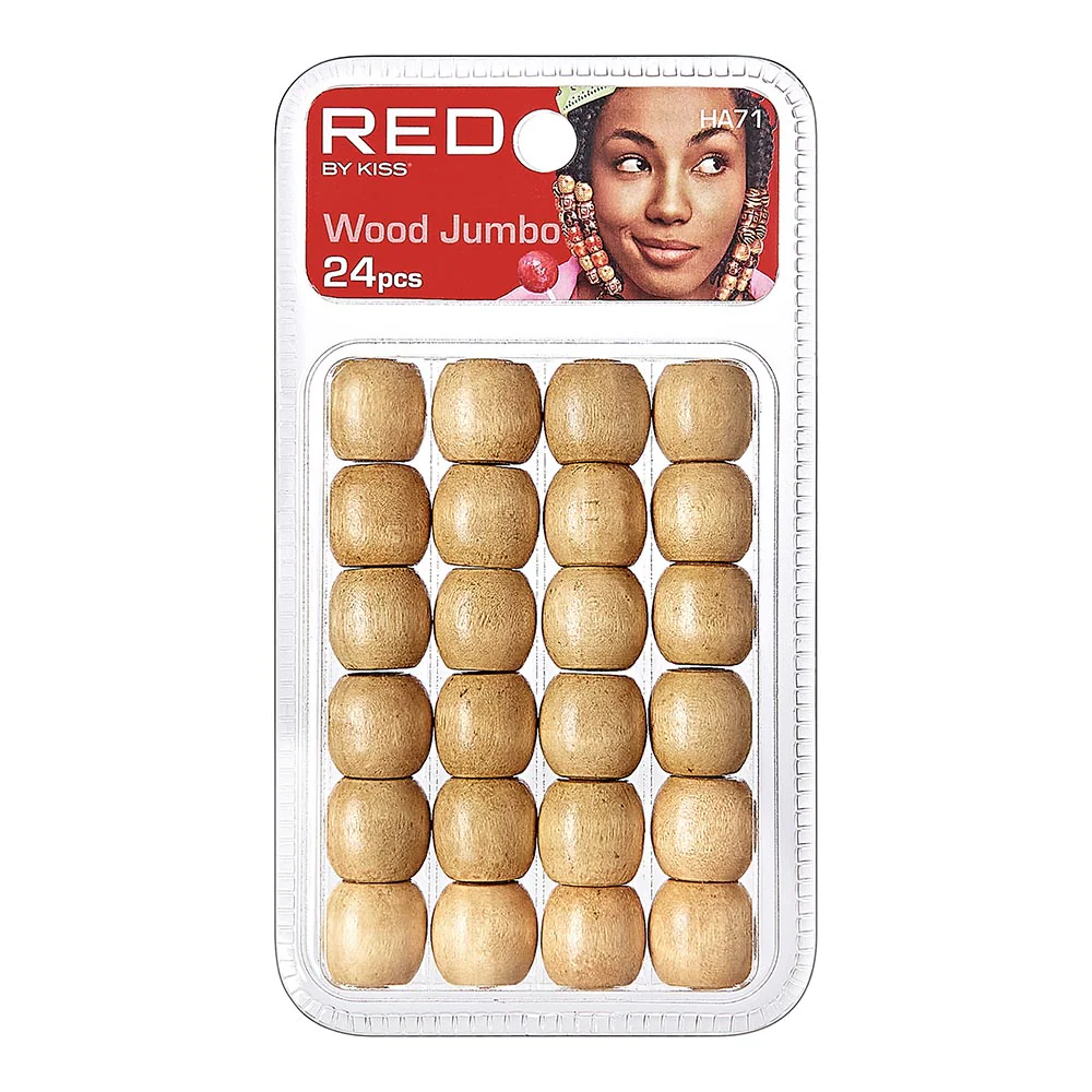 RED by KISS Jumbo Wood Hair Beads (24pcs) - Image 7