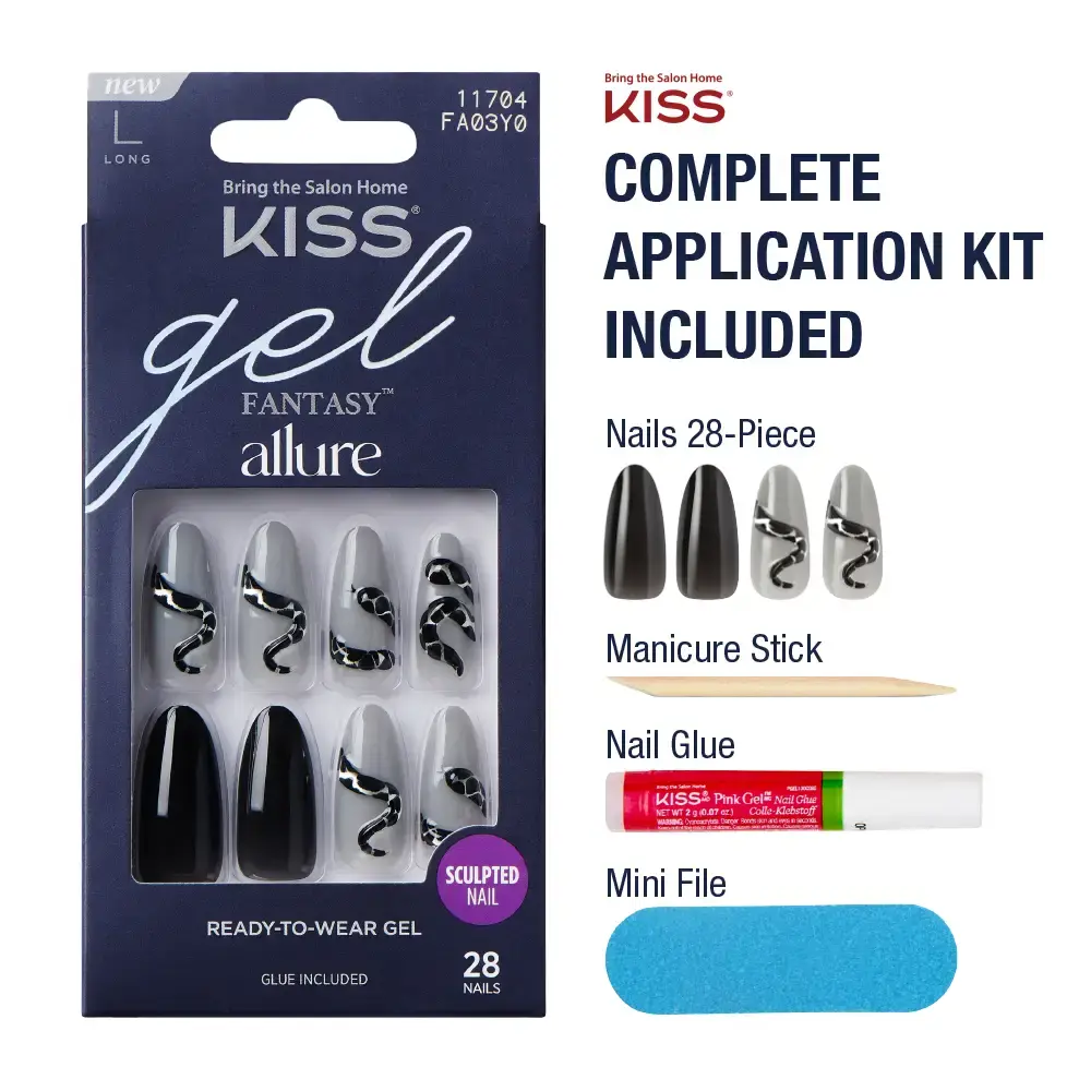 Kiss Gel Fantasy Glue On Nails - Long Lasting False Nails - Image 11