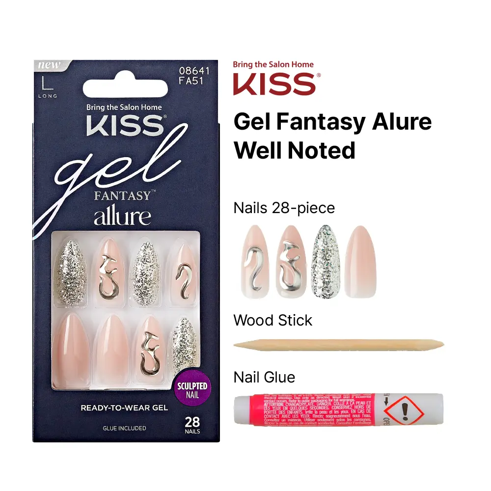 Kiss Gel Fantasy Glue On Nails - Long Lasting False Nails - Image 18