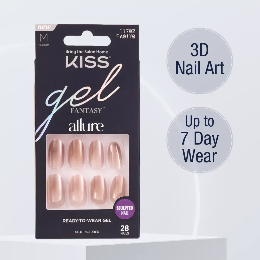 Kiss Gel Fantasy Glue On Nails - Long Lasting False Nails - Image 2