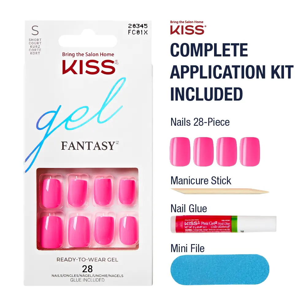 Kiss Gel Fantasy Glue On Nails - Long Lasting False Nails - Image 30