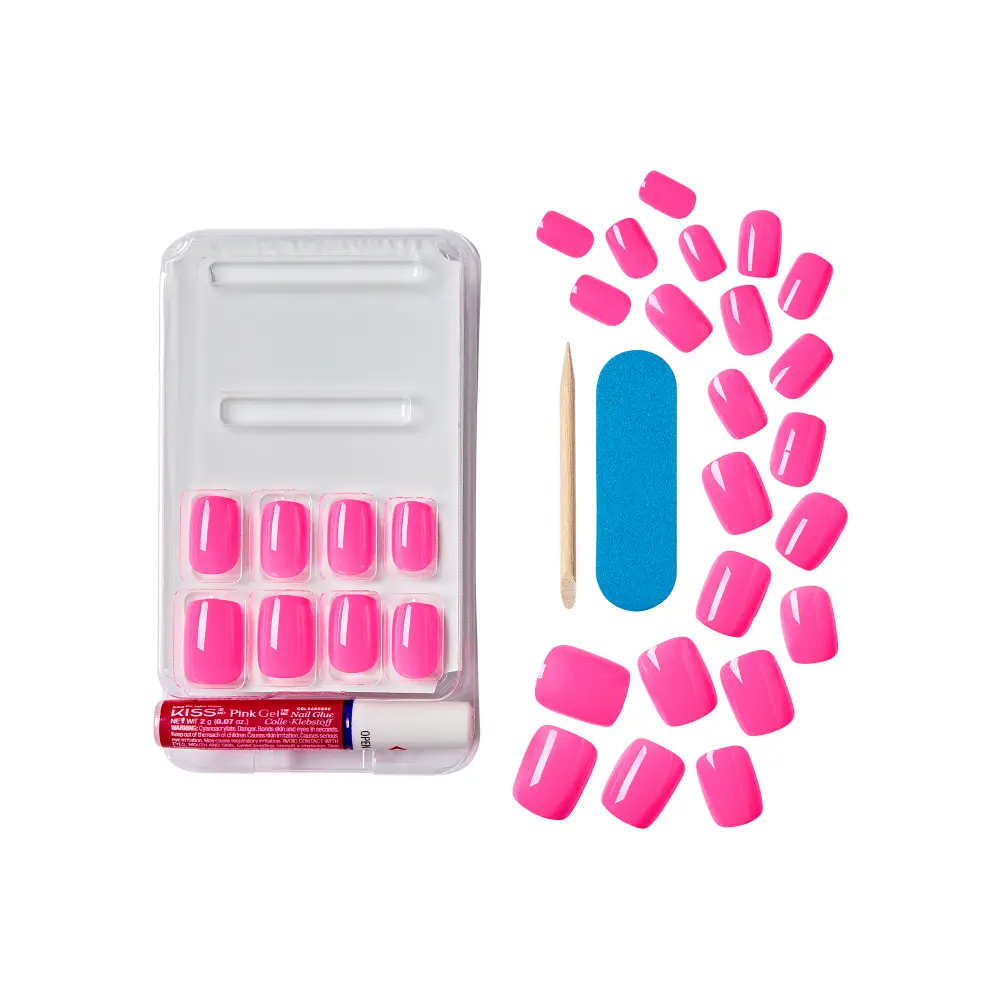Kiss Gel Fantasy Glue On Nails - Long Lasting False Nails - Image 35
