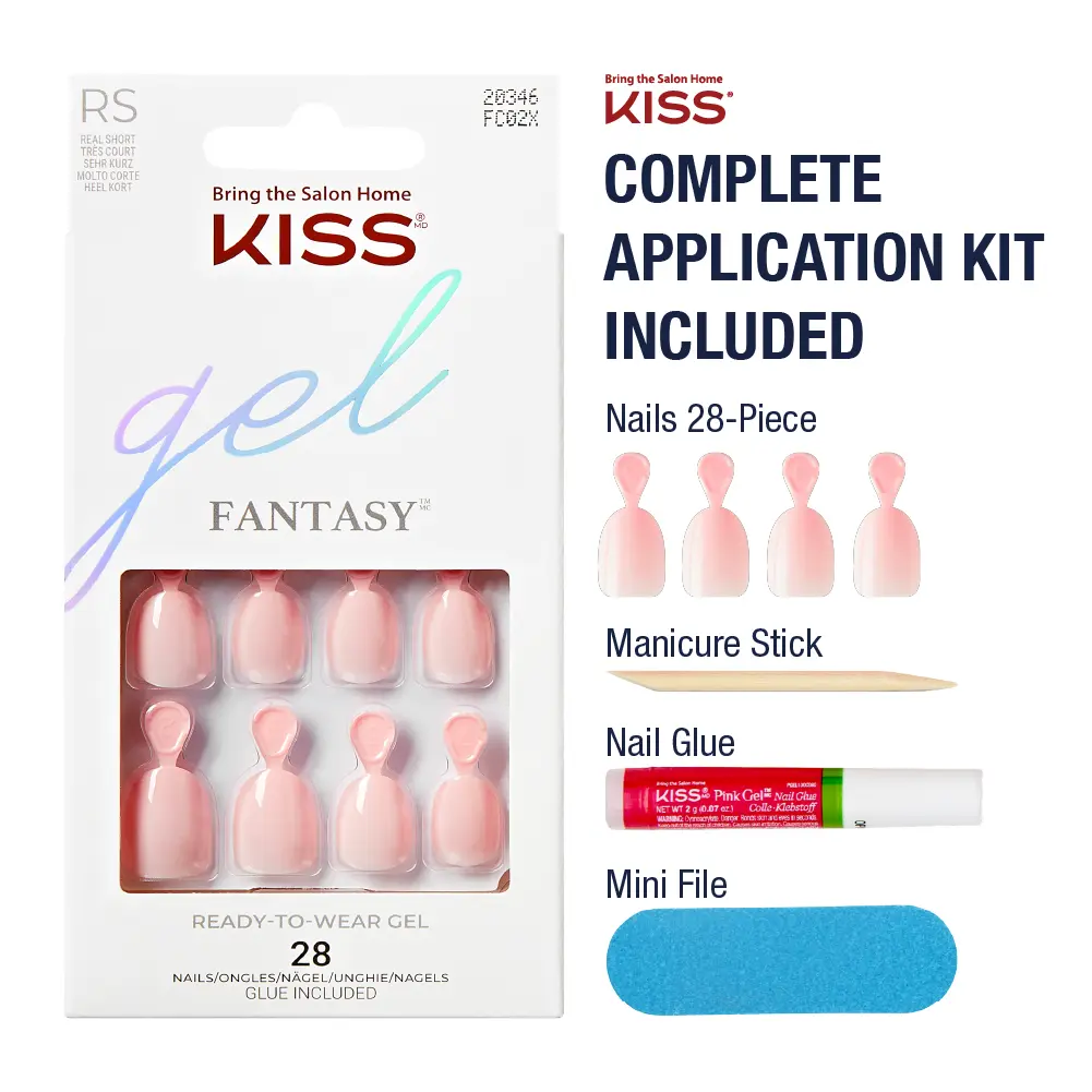 Kiss Gel Fantasy Glue On Nails - Long Lasting False Nails - Image 39