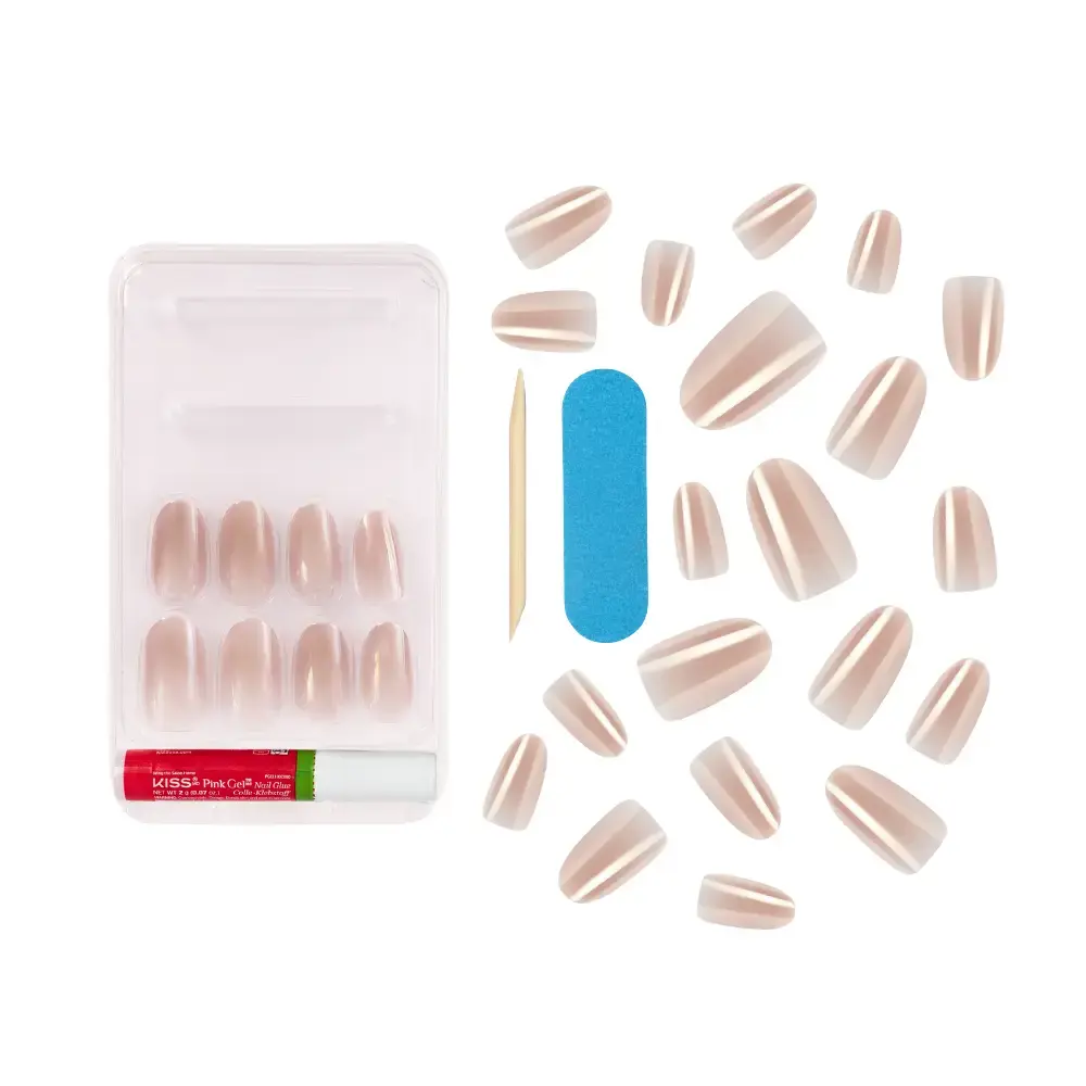 Kiss Gel Fantasy Glue On Nails - Long Lasting False Nails - Image 4