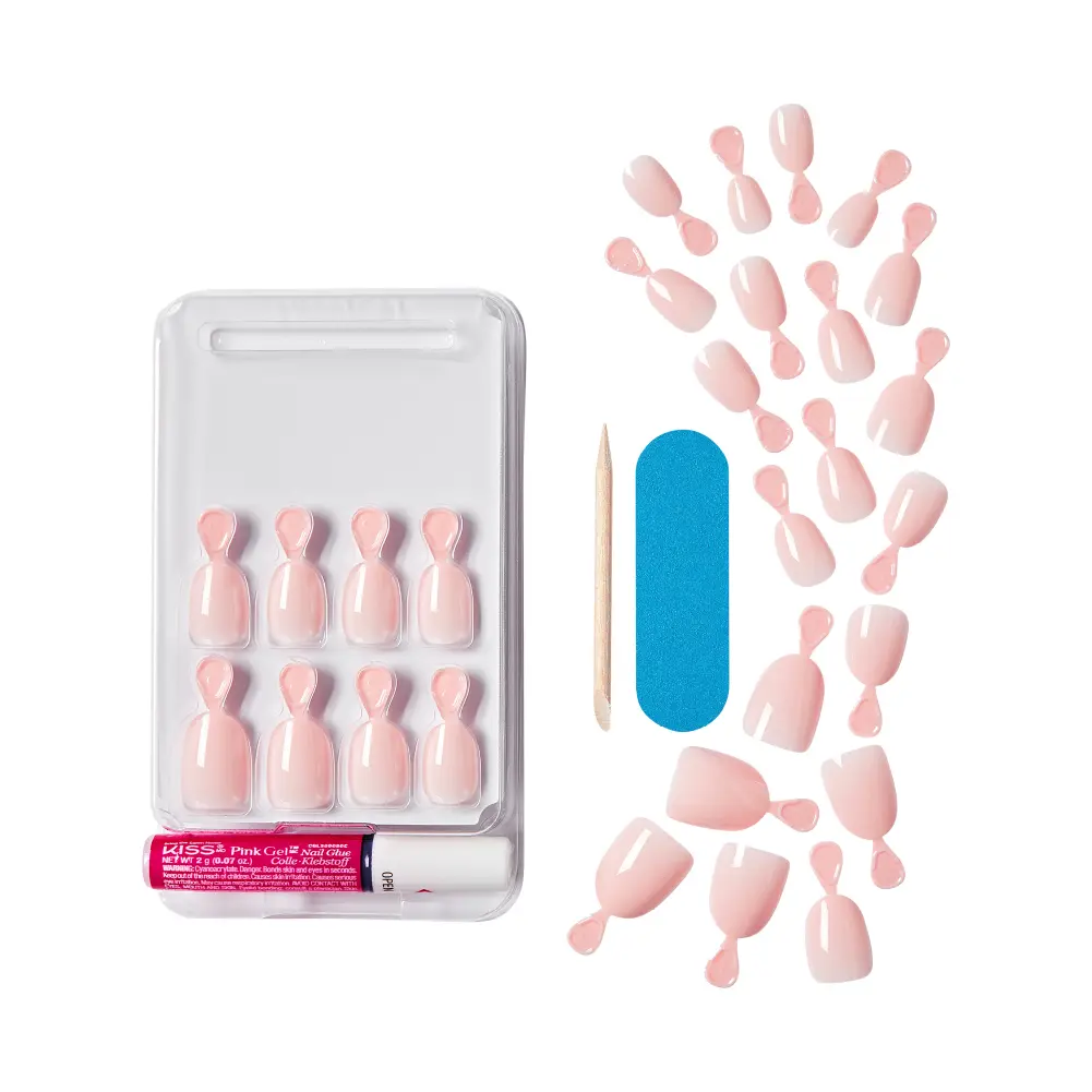 Kiss Gel Fantasy Glue On Nails - Long Lasting False Nails - Image 43