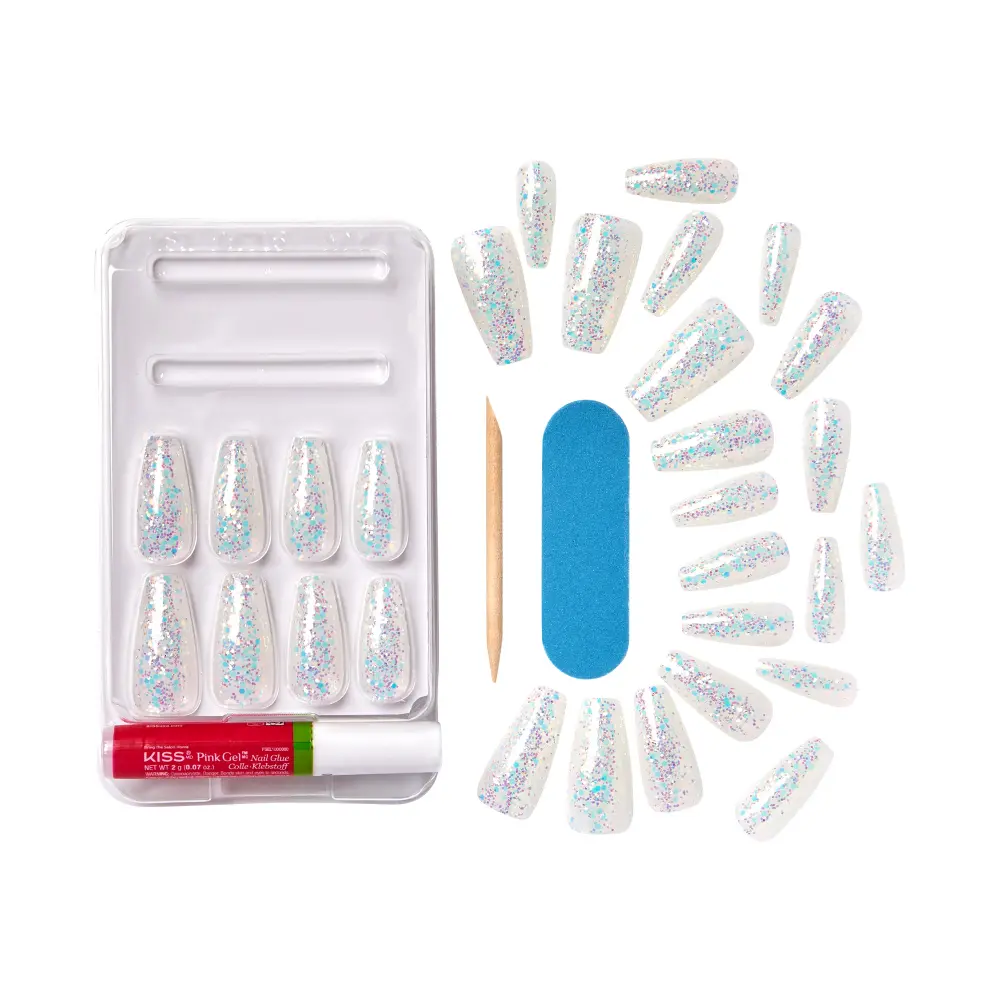 Kiss Gel Fantasy Glue On Nails - Long Lasting False Nails - Image 49