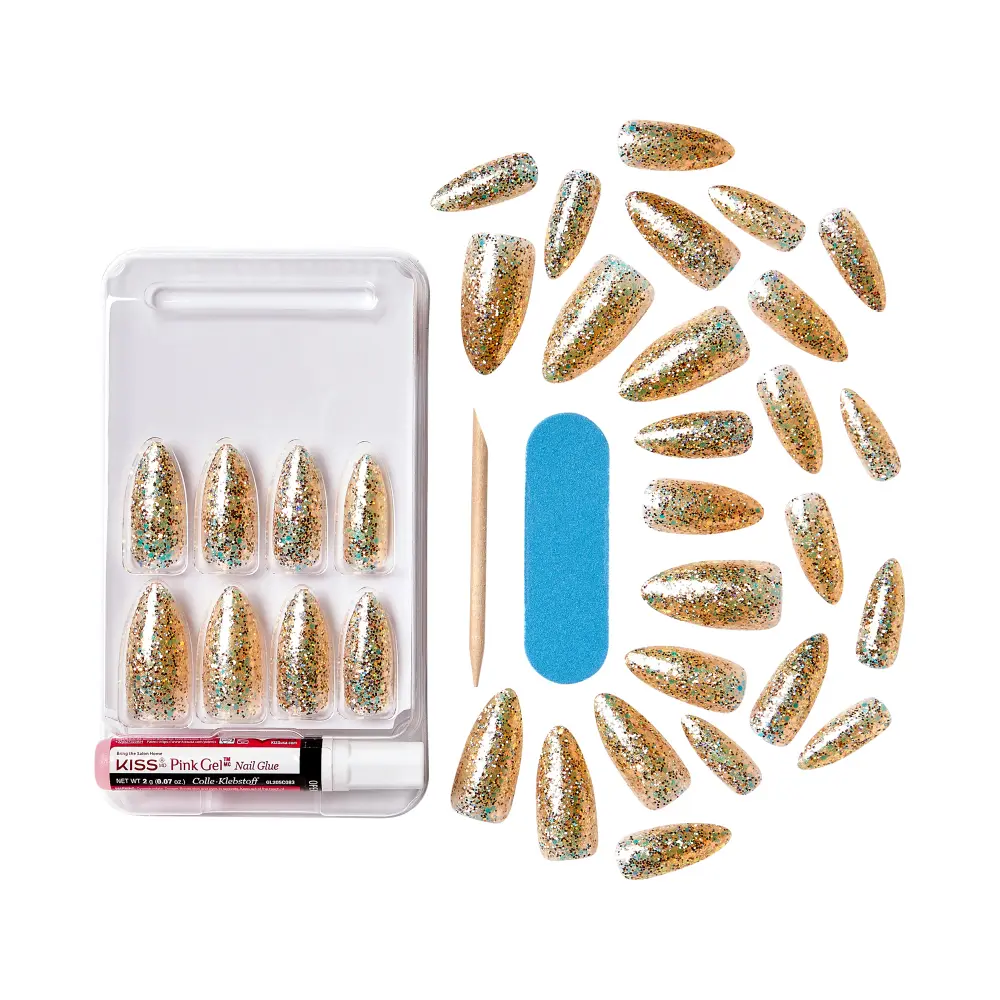 Kiss Gel Fantasy Glue On Nails - Long Lasting False Nails - Image 55