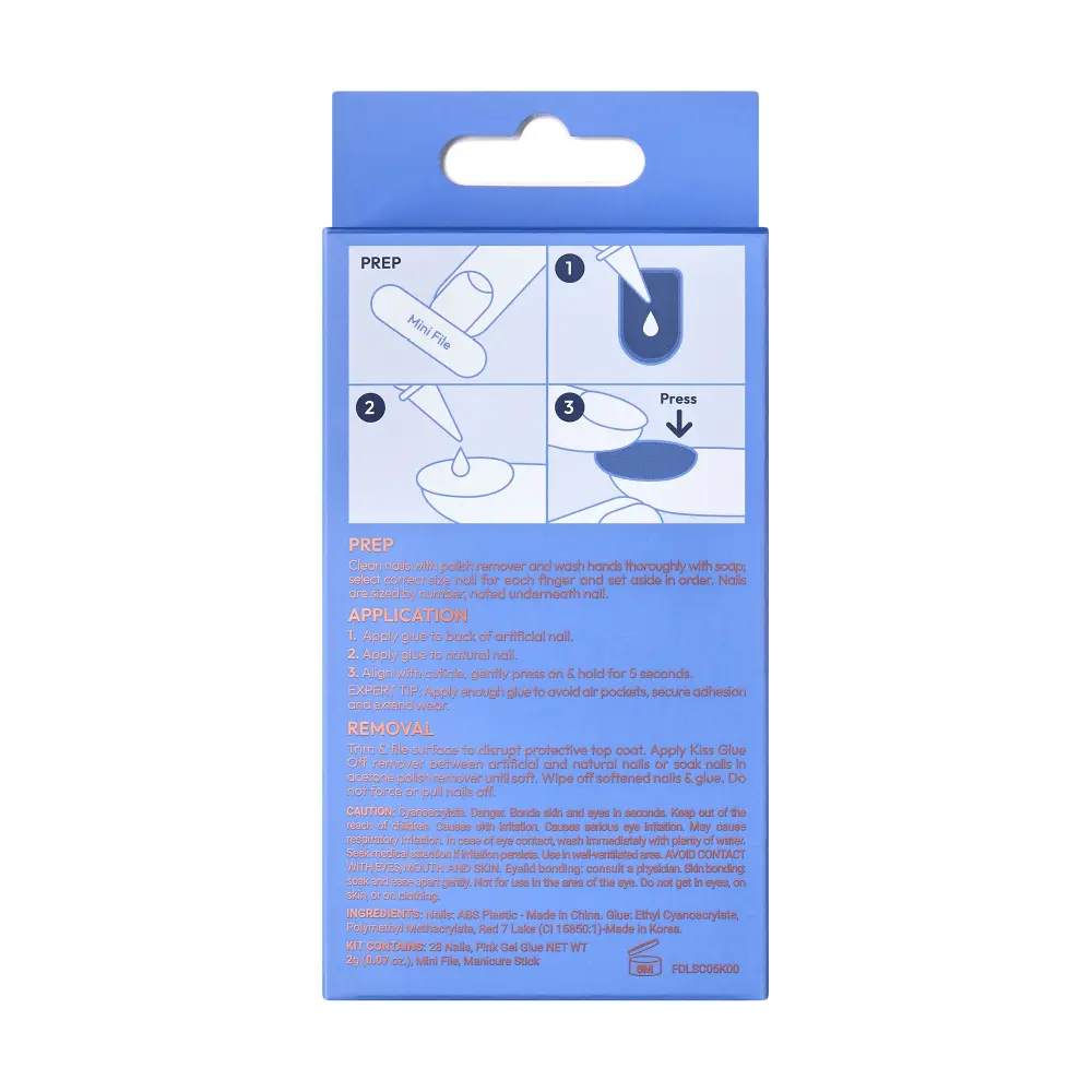 Kiss Gel Fantasy Glue On Nails - Long Lasting False Nails - Image 57