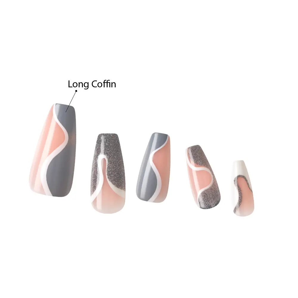 Kiss Gel Fantasy Glue On Nails - Long Lasting False Nails - Image 60
