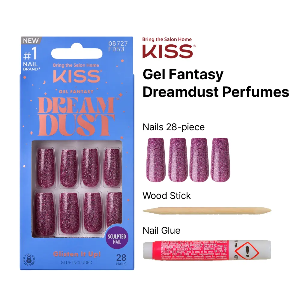Kiss Gel Fantasy Glue On Nails - Long Lasting False Nails - Image 68
