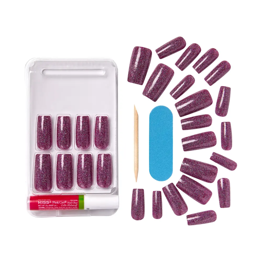 Kiss Gel Fantasy Glue On Nails - Long Lasting False Nails - Image 69
