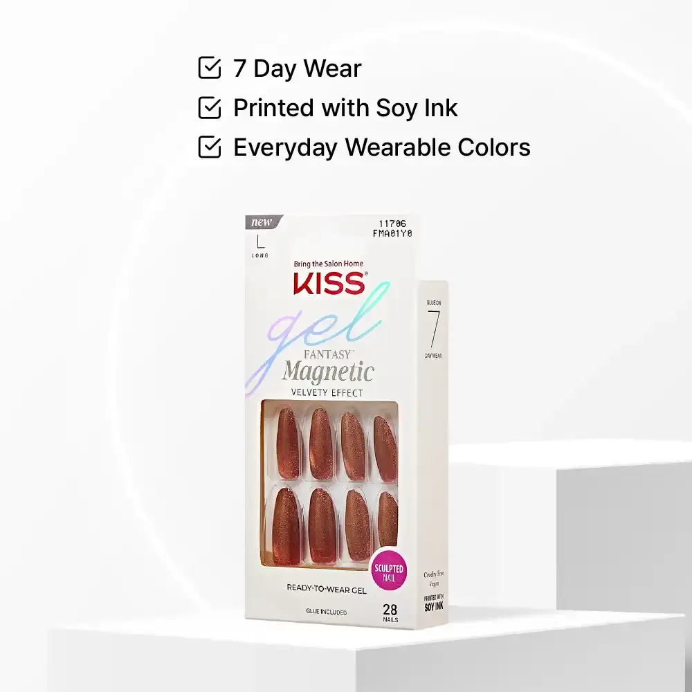 Kiss Gel Fantasy Glue On Nails - Long Lasting False Nails - Image 74
