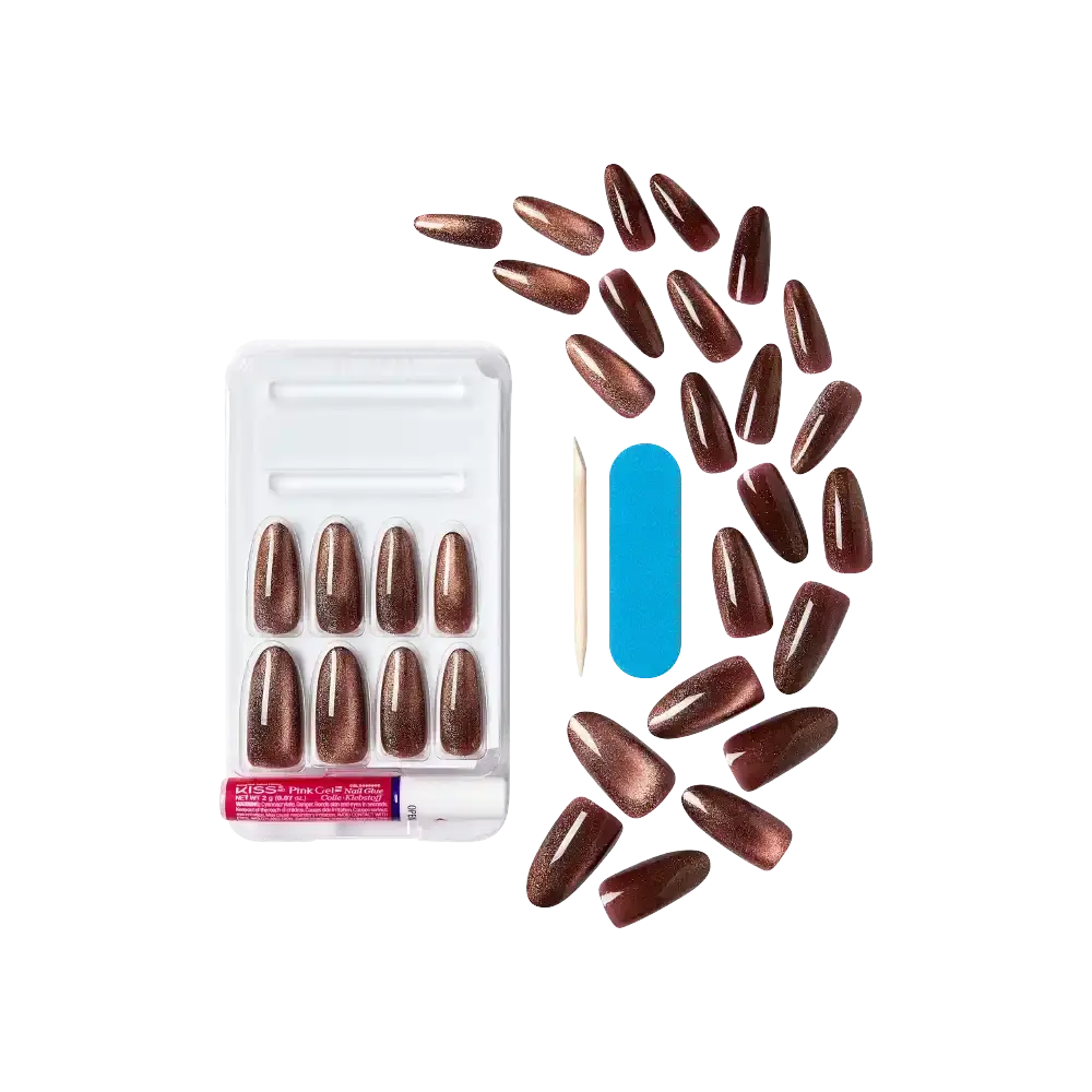 Kiss Gel Fantasy Glue On Nails - Long Lasting False Nails - Image 76