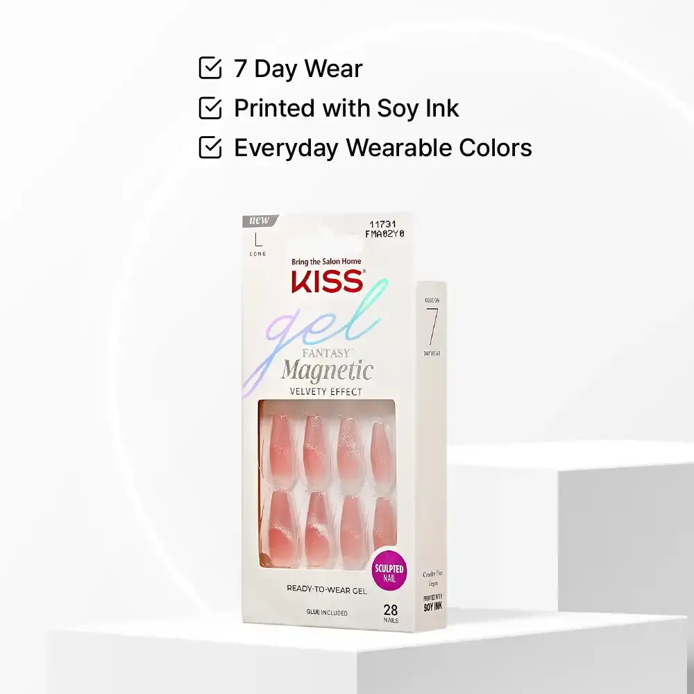 Kiss Gel Fantasy Glue On Nails - Long Lasting False Nails - Image 82