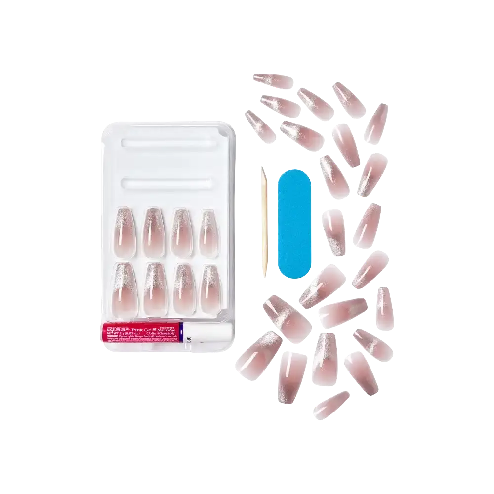 Kiss Gel Fantasy Glue On Nails - Long Lasting False Nails - Image 83