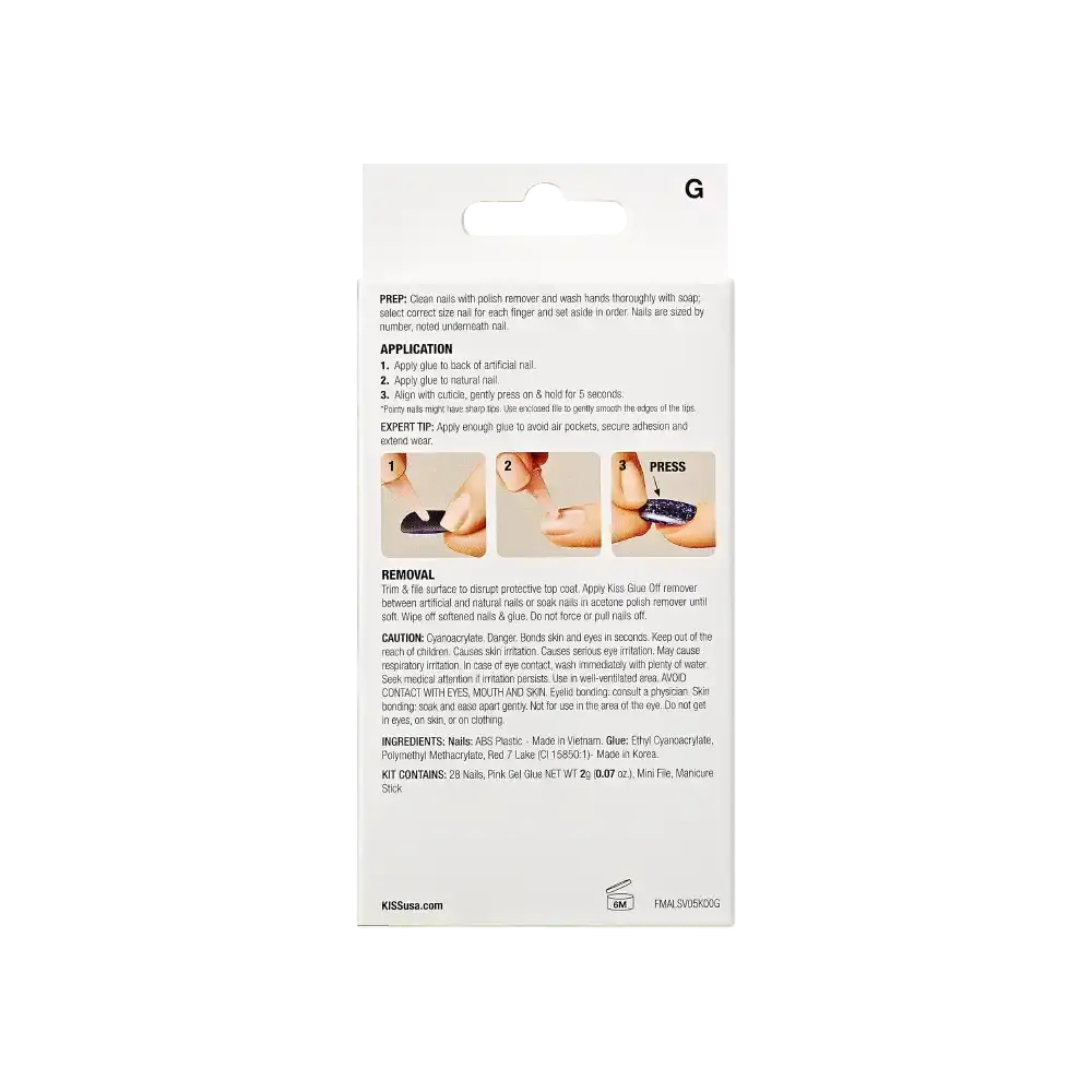 Kiss Gel Fantasy Glue On Nails - Long Lasting False Nails - Image 85