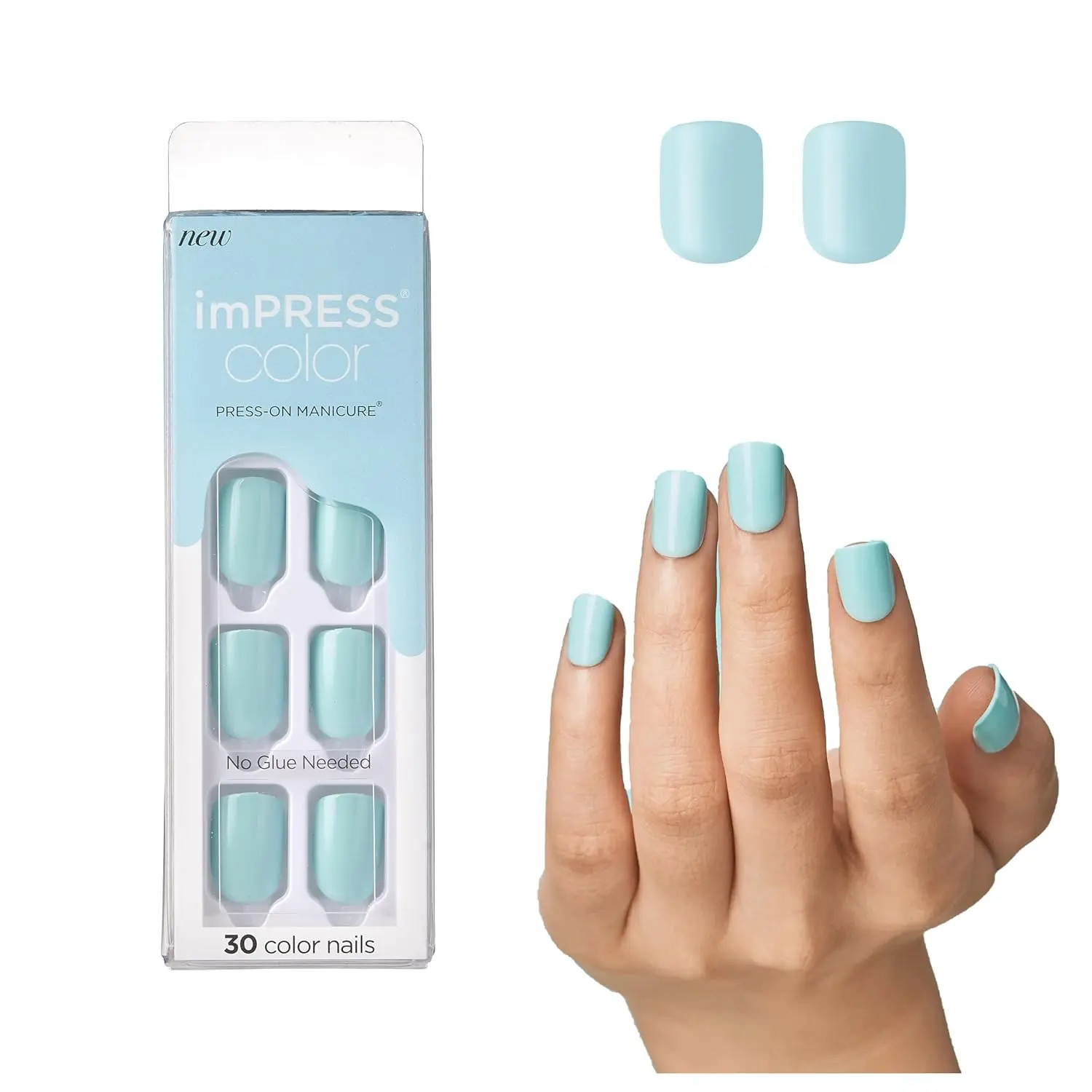 KISS imPRESS Color Press-On Manicure - Mint To Be C - Image 7