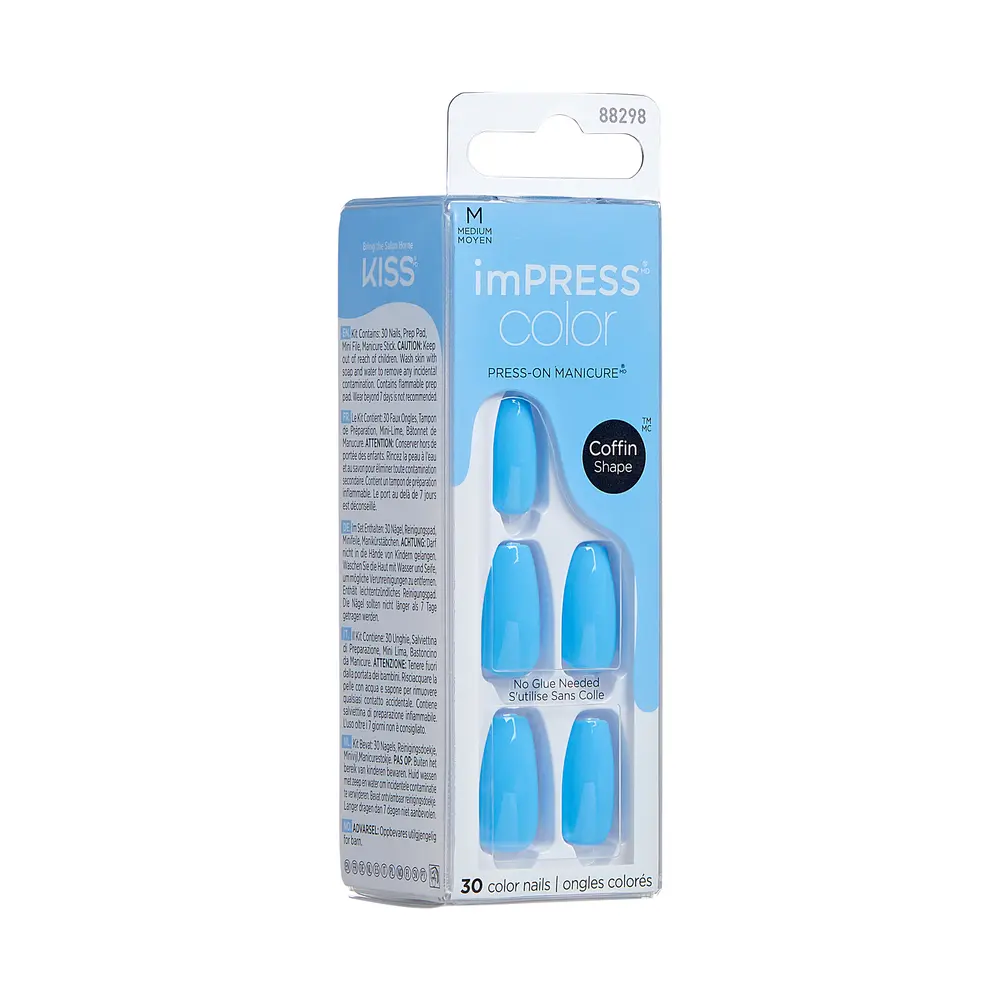 KISS imPRESS Color Press-On Manicure - Serene Blue - Image 3