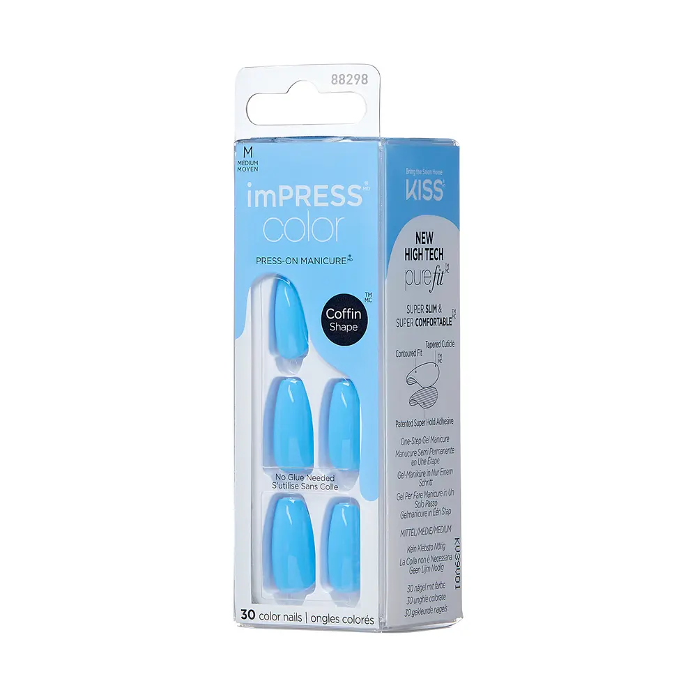 KISS imPRESS Color Press-On Manicure - Serene Blue - Image 4