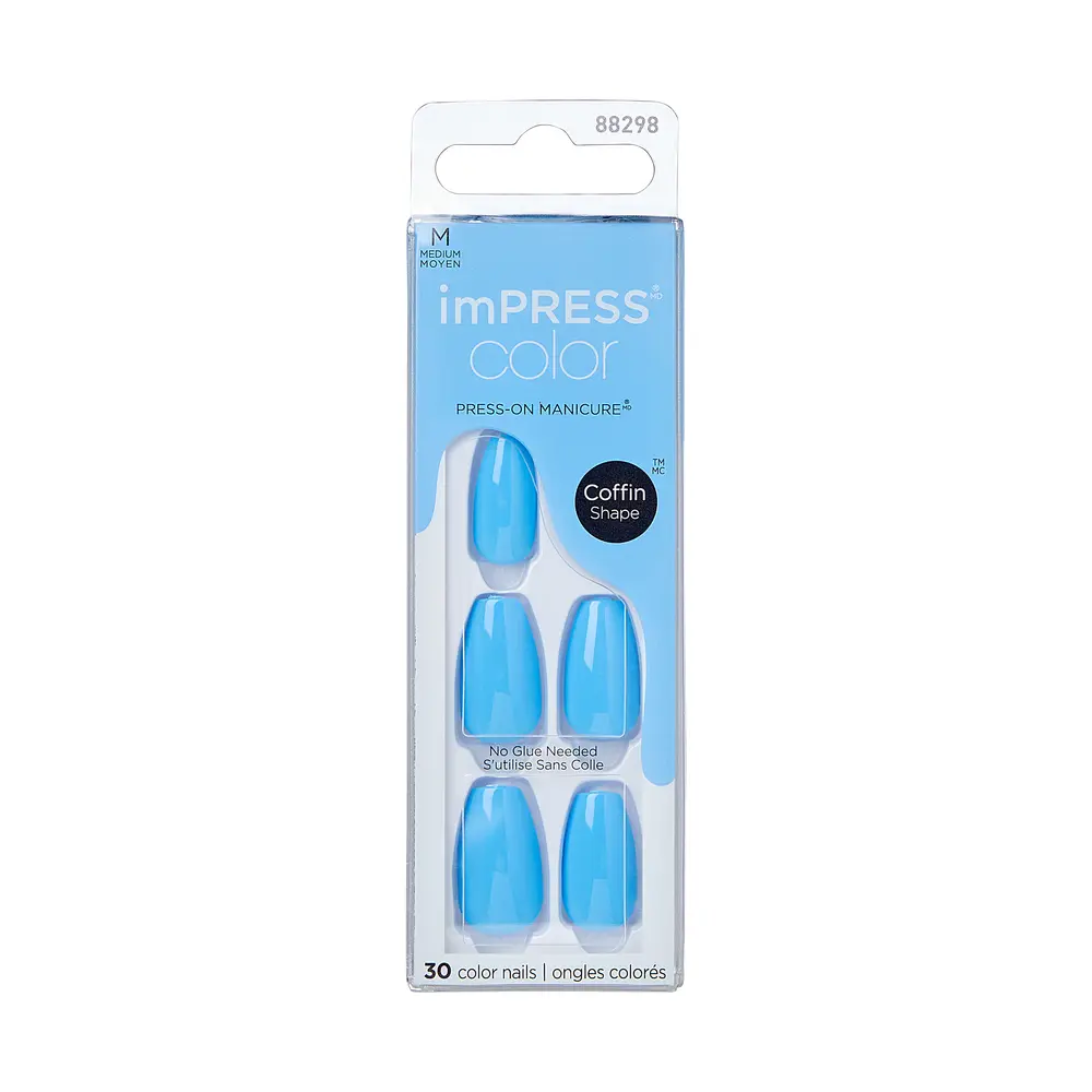 KISS imPRESS Color Press-On Manicure - Serene Blue - Image 5