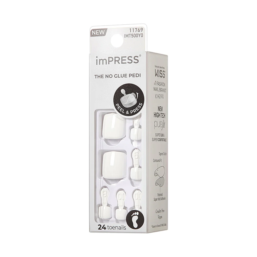 KISS imPRESS No Glue Pedi - French Tip Press-On Toenails 30pcs - Image 13