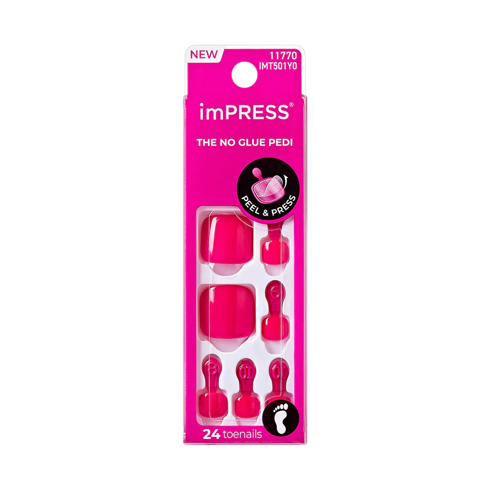 KISS imPRESS No Glue Pedi - French Tip Press-On Toenails 30pcs - Image 2