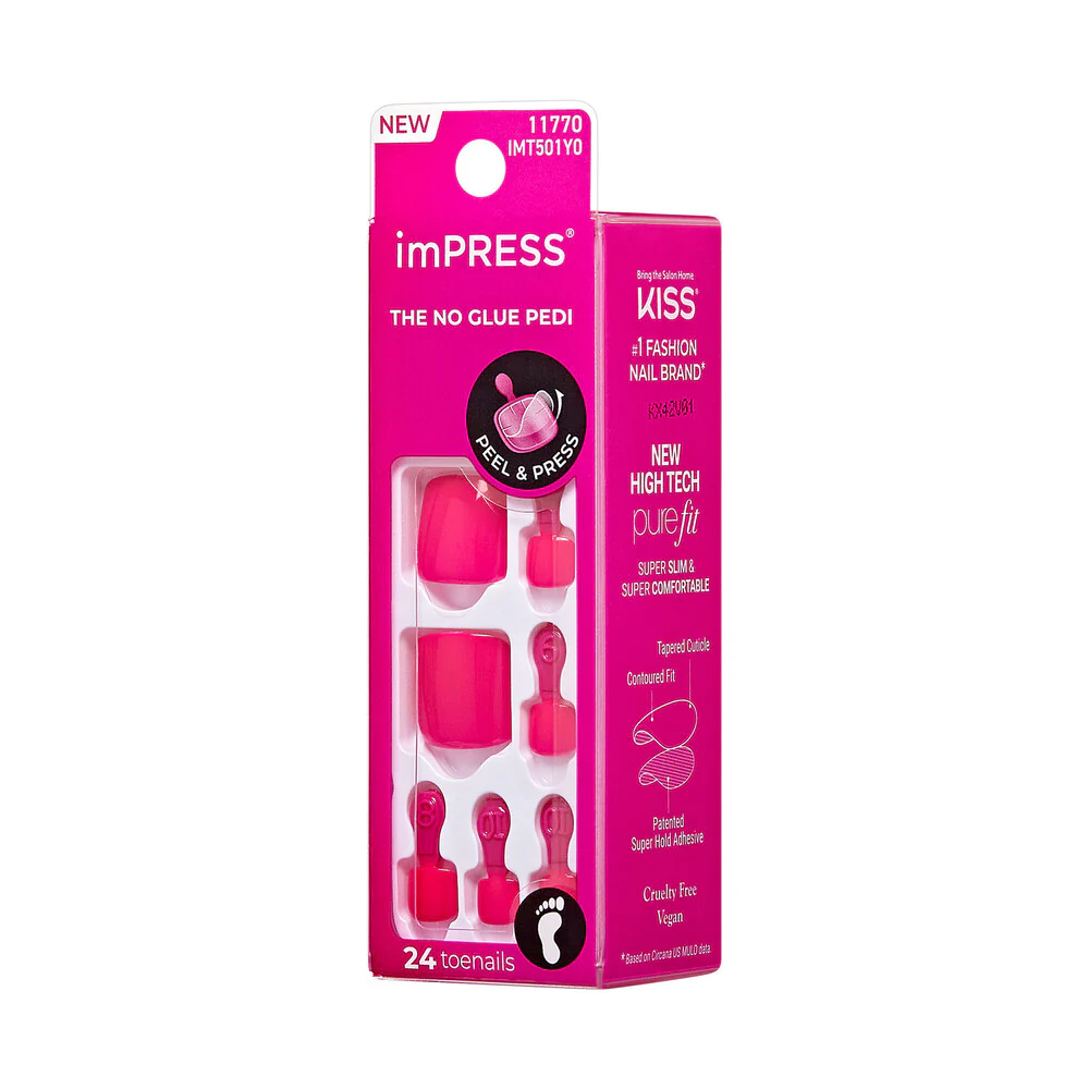 KISS imPRESS No Glue Pedi - French Tip Press-On Toenails 30pcs - Image 7